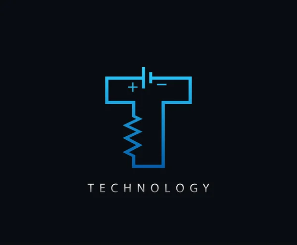 Elektryczna Ikona Litery Symbolami Komponentu Inżynierii Elektrycznej — Wektor stockowy