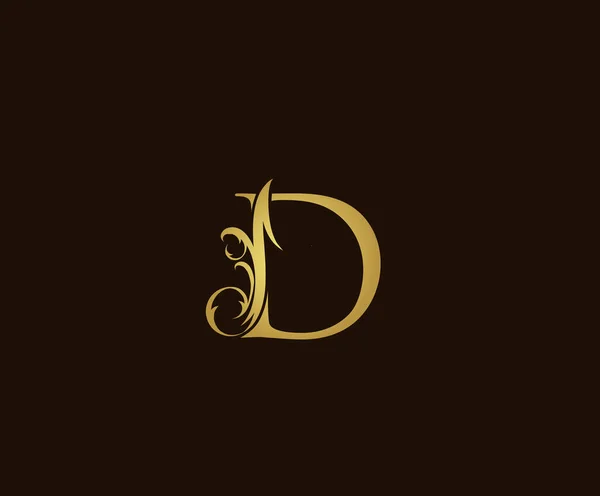 Golden Luxury Icon Elegant Letter Design — стоковый вектор