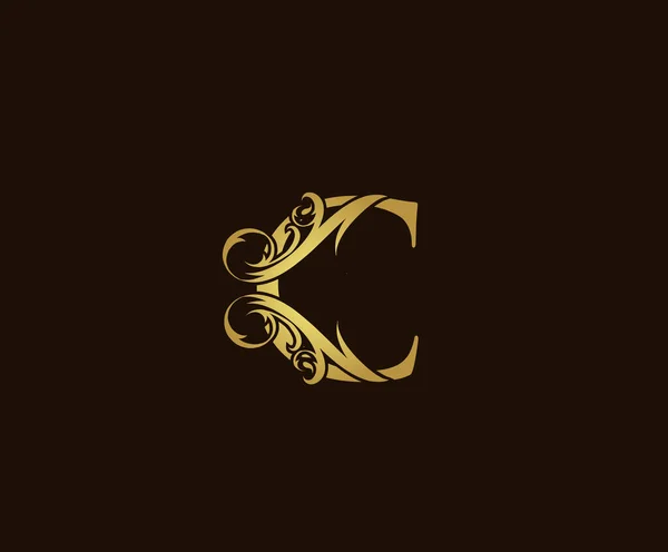Icono Logotipo Lujo Oro Diseño Elegante Del Logotipo Letra — Vector de stock