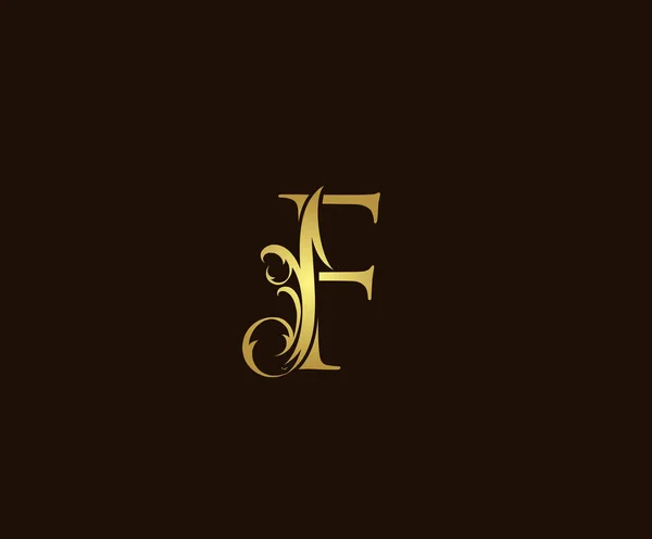 Golden Luxury Icon Elegant Letter Design — стоковый вектор