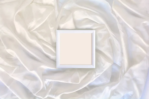 Cadre en soie blanche — Photo