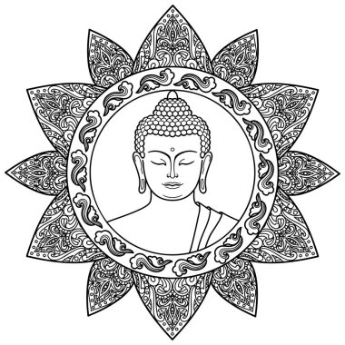 Buddha ile çiçek dekorasyonu