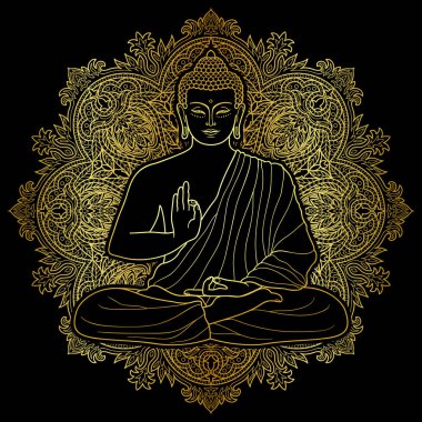 Bubbha oturan Lotus pozisyonu