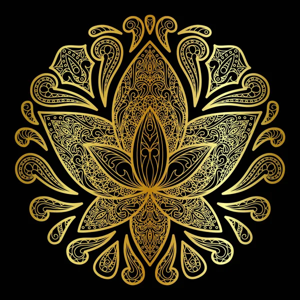 Lotus χρυσό υπογραφή — Διανυσματικό Αρχείο