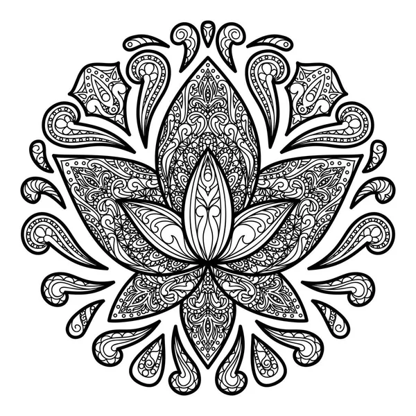 Díszítő Lotus Tattoo jel — Stock Vector