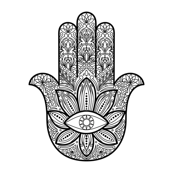 Hamsa ruka Fatimy Amulet — Stockový vektor