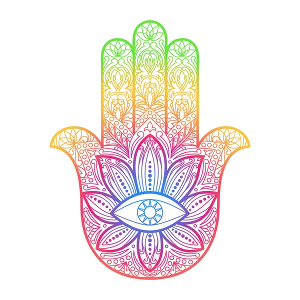 Hamsa Hand of Fatima Amulet — Stock Vector