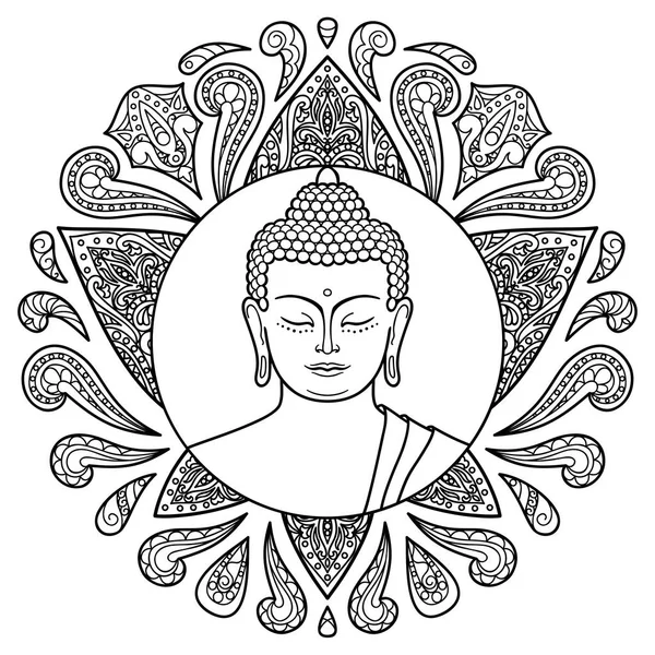 Buddha mit Lotus — Stockvektor