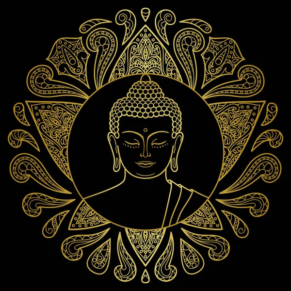 Buddha Emas dengan Lotus - Stok Vektor