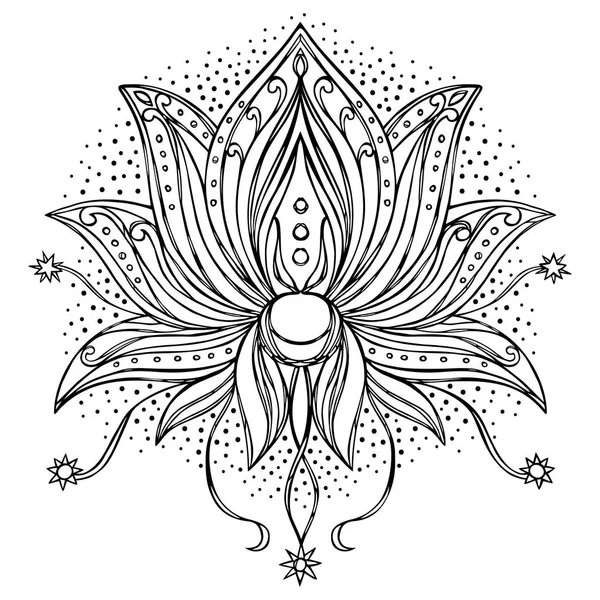 Značka Lotus Doodle — Stockový vektor
