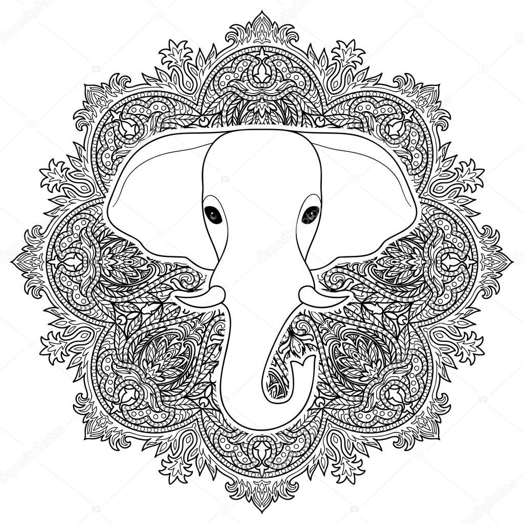Elephant Boho pattern — Stock Vector © KronaLux #129927326