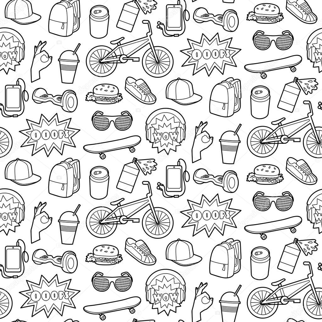 Moda Patch Seamless Pattern Vettoriali Stock Kronalux