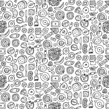 Tatlılar doodle seamless modeli
