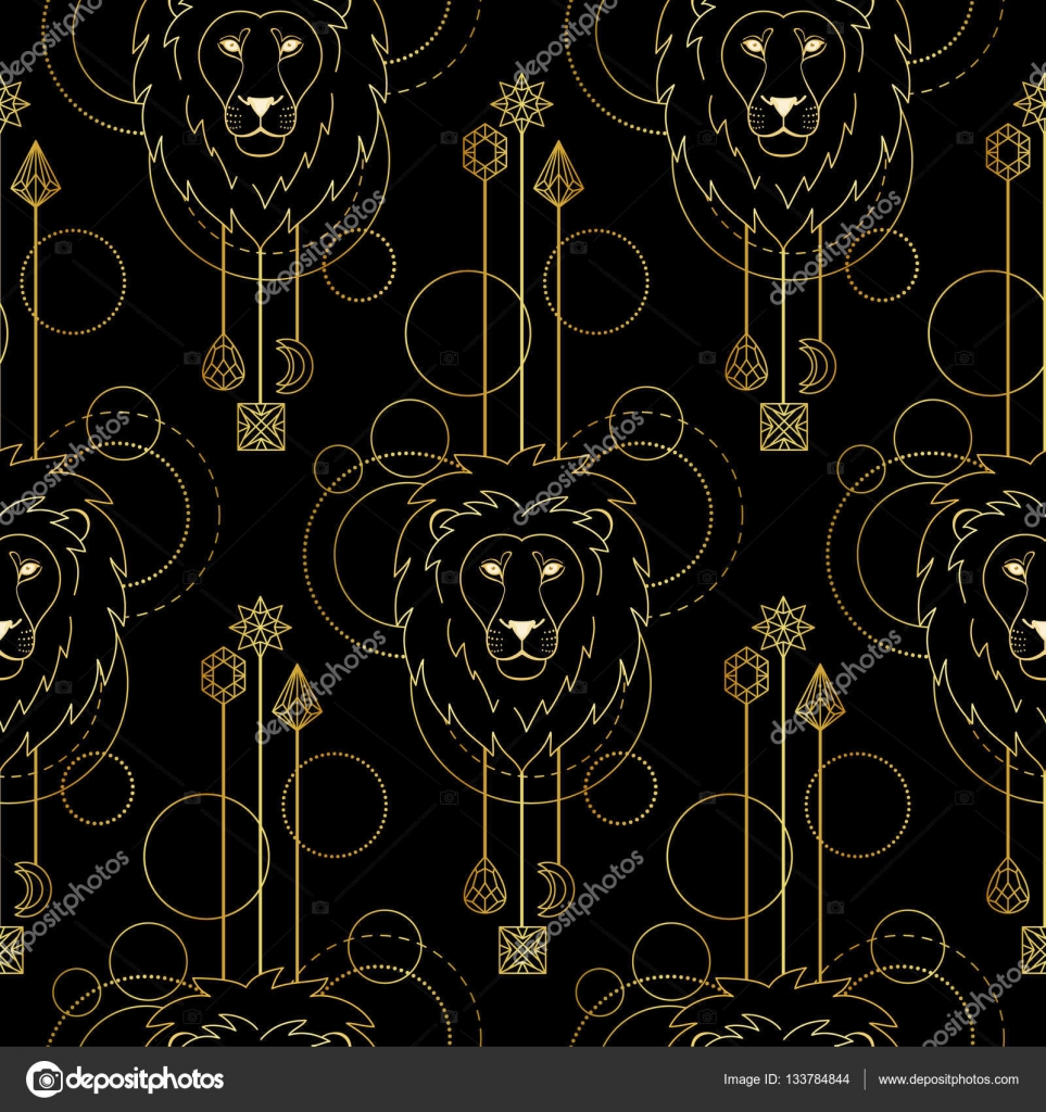 Geometric lion seamless pattern Stock Vector Image by ©KronaLux #133784844