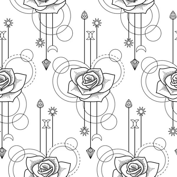 Floral motif géométrique sans couture — Image vectorielle