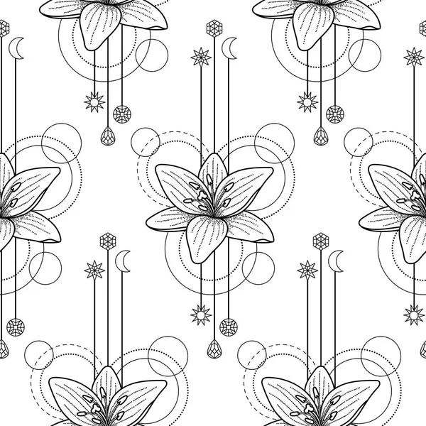 Floral γεωμετρικό μοτίβο χωρίς ραφή — Διανυσματικό Αρχείο