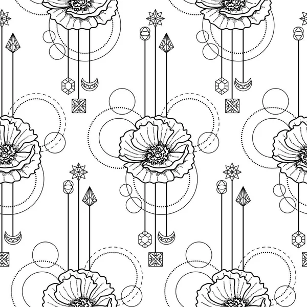 Floral motif géométrique sans couture — Image vectorielle