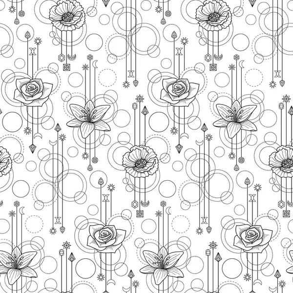 Floral motif géométrique sans couture — Image vectorielle