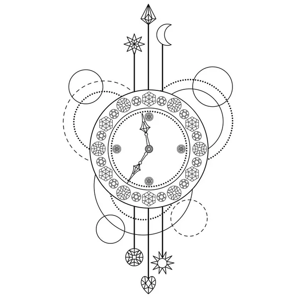 Геометрический узор часов — стоковый вектор