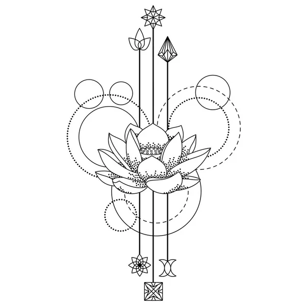 Tatuagem geométrica floral —  Vetores de Stock
