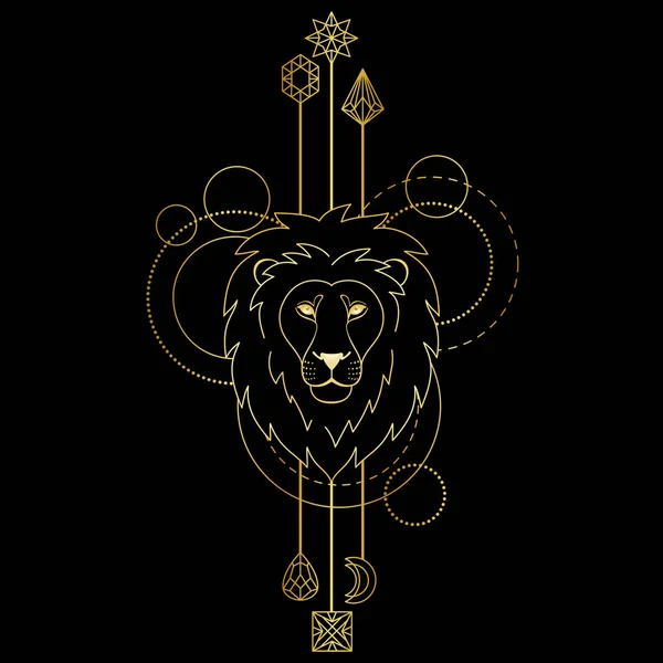 Symbole géométrique lion — Image vectorielle