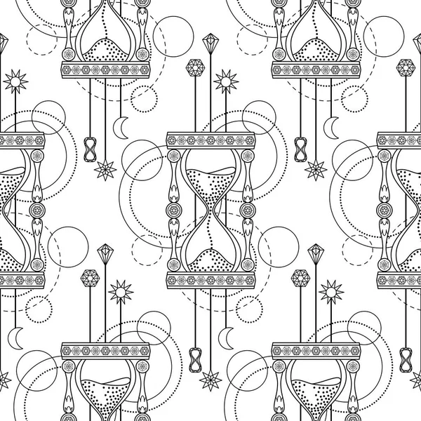 Geometric sandglass seamless pattern