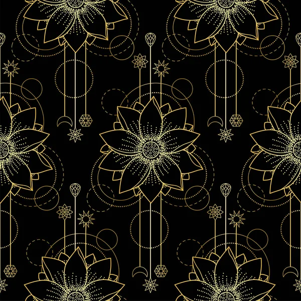 Lotus or Motif moderne sans couture — Image vectorielle