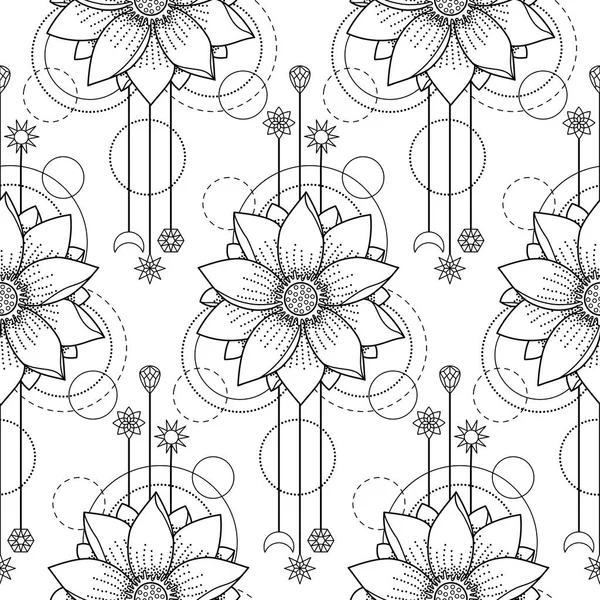 Lotus Motif moderne sans couture — Image vectorielle