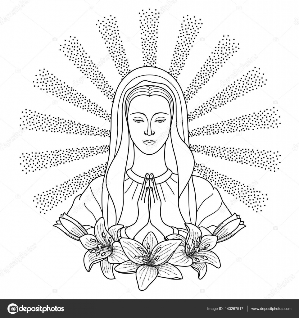 Vierge Marie en prière image vectorielle par KronaLux © Illustration