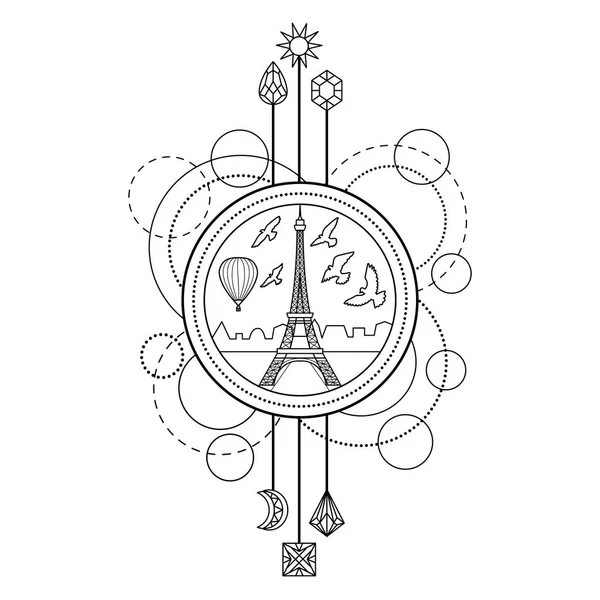 Symbole de tour eiffel — Image vectorielle