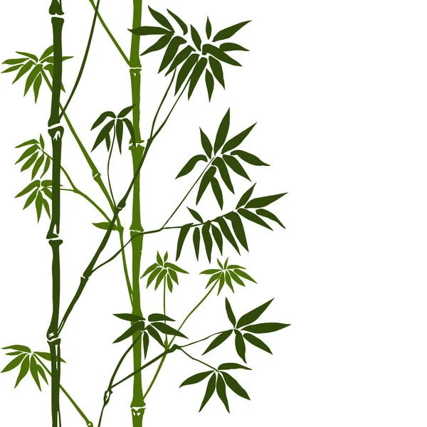 Bambou frontière verticale sans couture — Image vectorielle