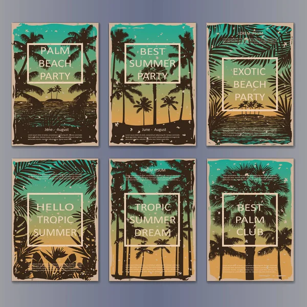 Tropic Vintage Posters-Set — Stockvector