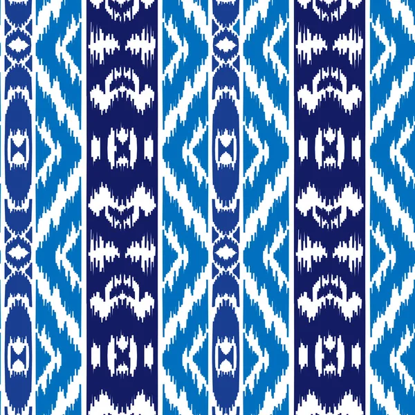 Ethnisch gestreiftes, blaues nahtloses Muster — Stockvektor