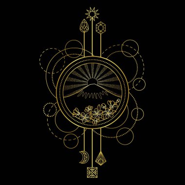 Altın dağ ve güneş