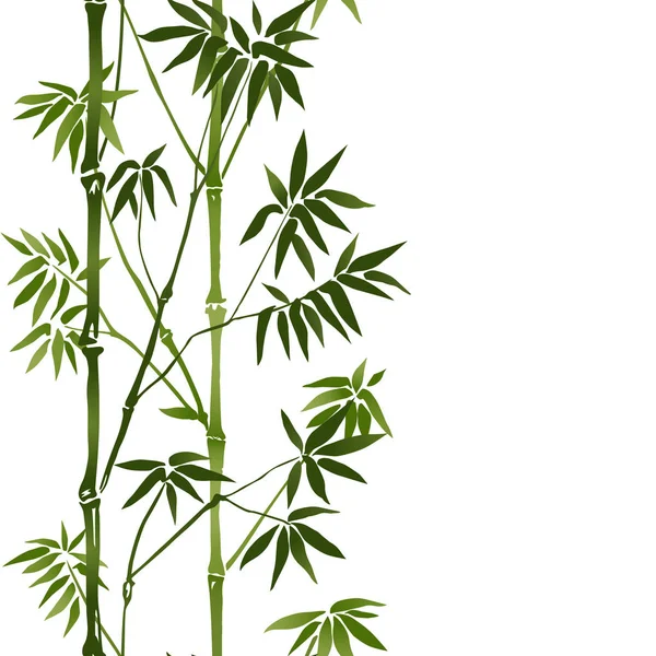 Bambou frontière verticale sans couture — Image vectorielle