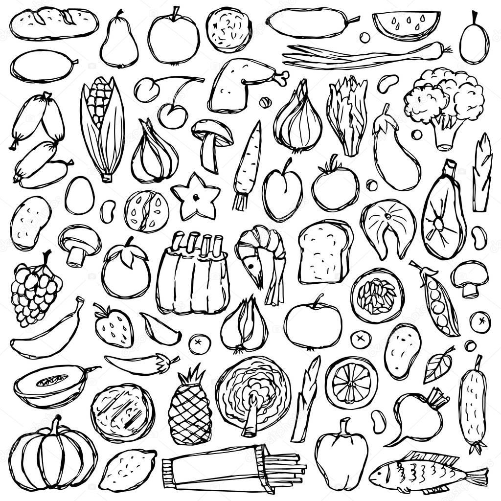 Doodle Food Set — Stock Vector © KronaLux #149530270