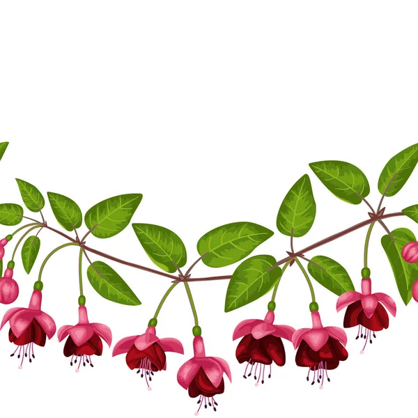 Fuchsia frontière sans couture — Image vectorielle