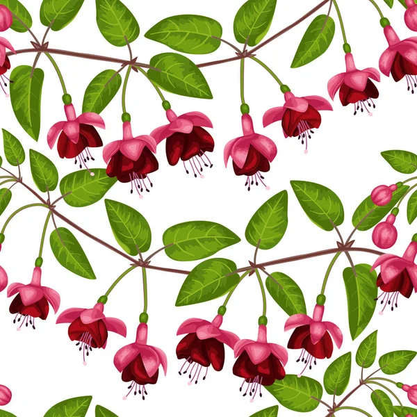 Fuchsia Modèle sans couture — Image vectorielle