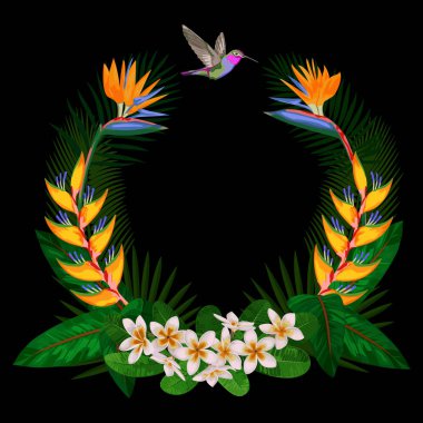 Tropikal yuvarlak kompozisyon