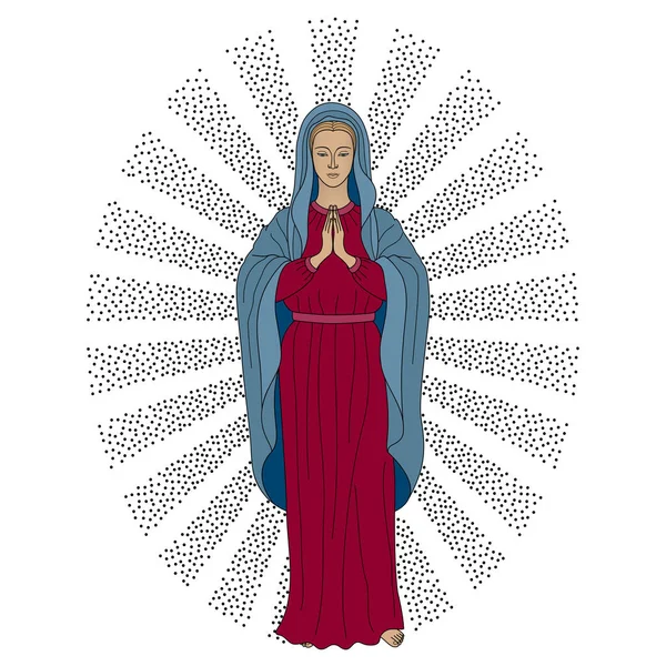 Maagd Maria te bidden — Stockvector