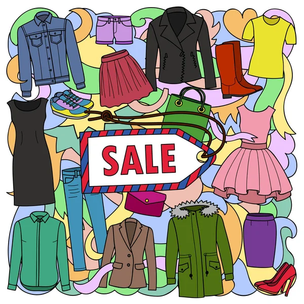 Modèle de vente de vêtements de femme — Image vectorielle