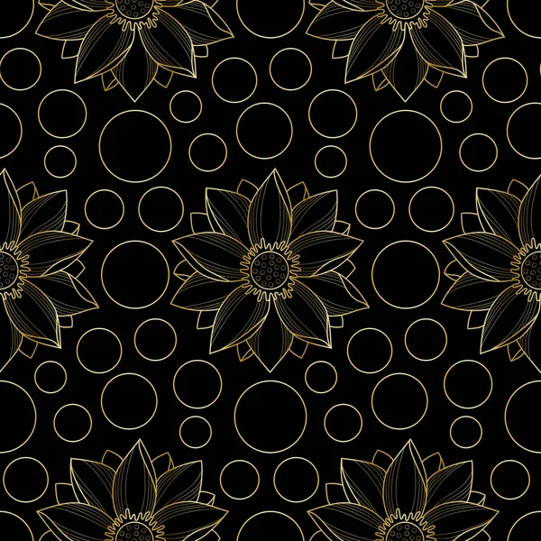 Lotus et cercles rose motif sans couture — Image vectorielle