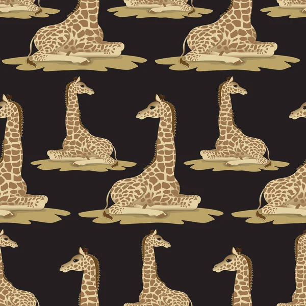 Бесшовный рисунок жирафа — стоковый вектор