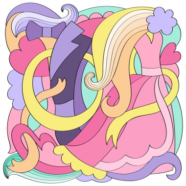 Soyut düğün renkli desen