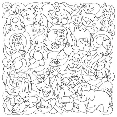 Hayvan oyuncaklar desen