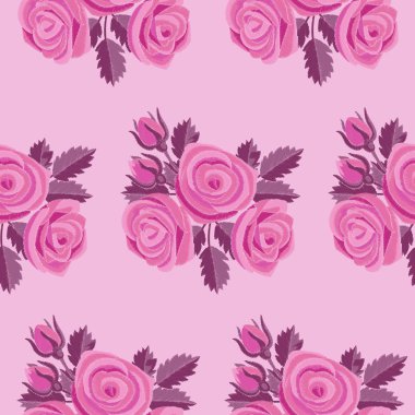 Pembe Gül nakış Seamless Modeli