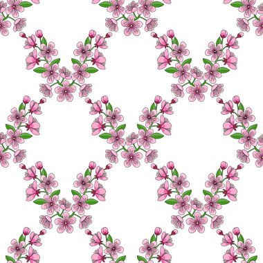 kiraz çiçeği seamless modeli