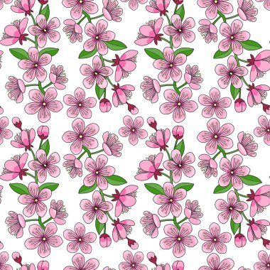 kiraz çiçeği seamless modeli