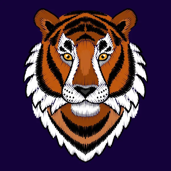 Broderie Tête de tigre — Image vectorielle