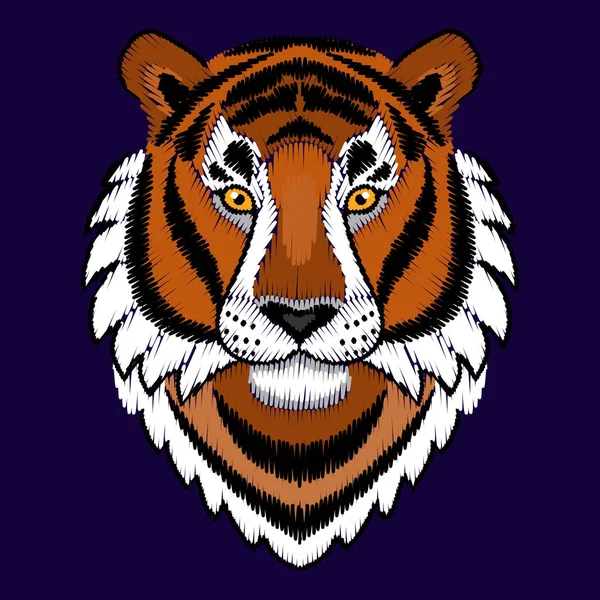 Hafty Tiger Head — Wektor stockowy